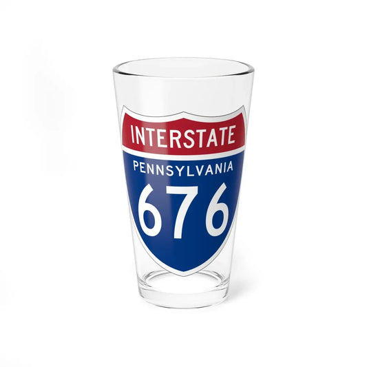 I-676 PA 1957 (Pennsylvania) (Road Sign) Pint Glass 16oz 16oz - Go Mug Yourself