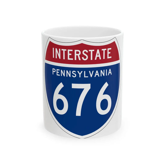 I-676 PA 1957 (Pennsylvania) (Road Sign) White Coffee Mug 11oz - Go Mug Yourself