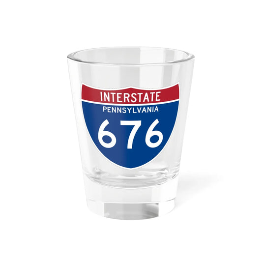 I-676 PA 1961 (Pennsylvania) (Road Sign) Shot Glass 1.5oz 1.5oz - Go Mug Yourself