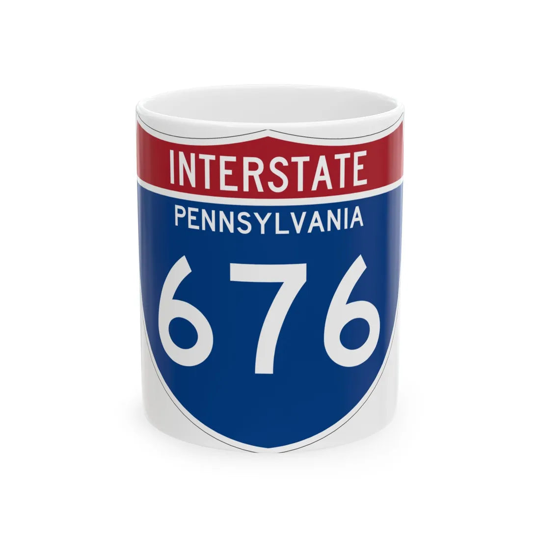 I-676 PA 1961 (Pennsylvania) (Road Sign) White Coffee Mug 11oz - Go Mug Yourself