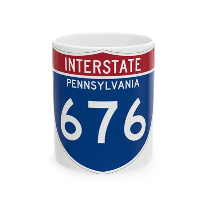 I-676 PA 1961 (Pennsylvania) (Road Sign) White Coffee Mug 11oz - Go Mug Yourself