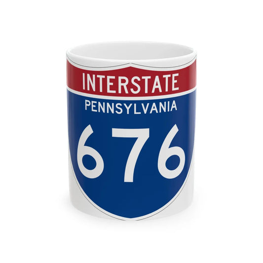 I-676 PA 1961 (Pennsylvania) (Road Sign) White Coffee Mug 11oz - Go Mug Yourself