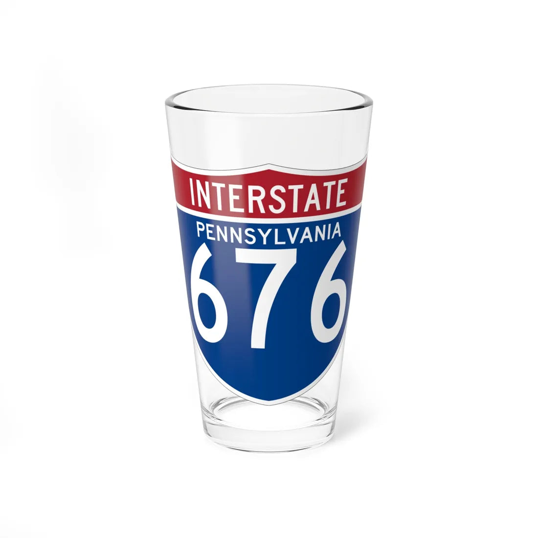 I-676 PA (Pennsylvania) (Road Sign) Pint Glass 16oz 16oz - Go Mug Yourself