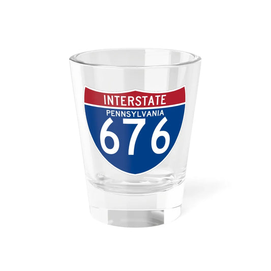 I-676 PA (Pennsylvania) (Road Sign) Shot Glass 1.5oz 1.5oz - Go Mug Yourself