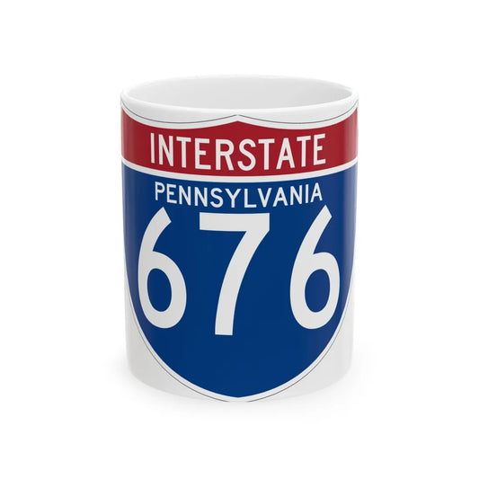 I-676 PA (Pennsylvania) (Road Sign) White Coffee Mug 11oz - Go Mug Yourself