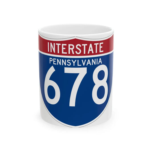 I-678 PA (Pennsylvania) (Road Sign) White Coffee Mug 11oz - Go Mug Yourself