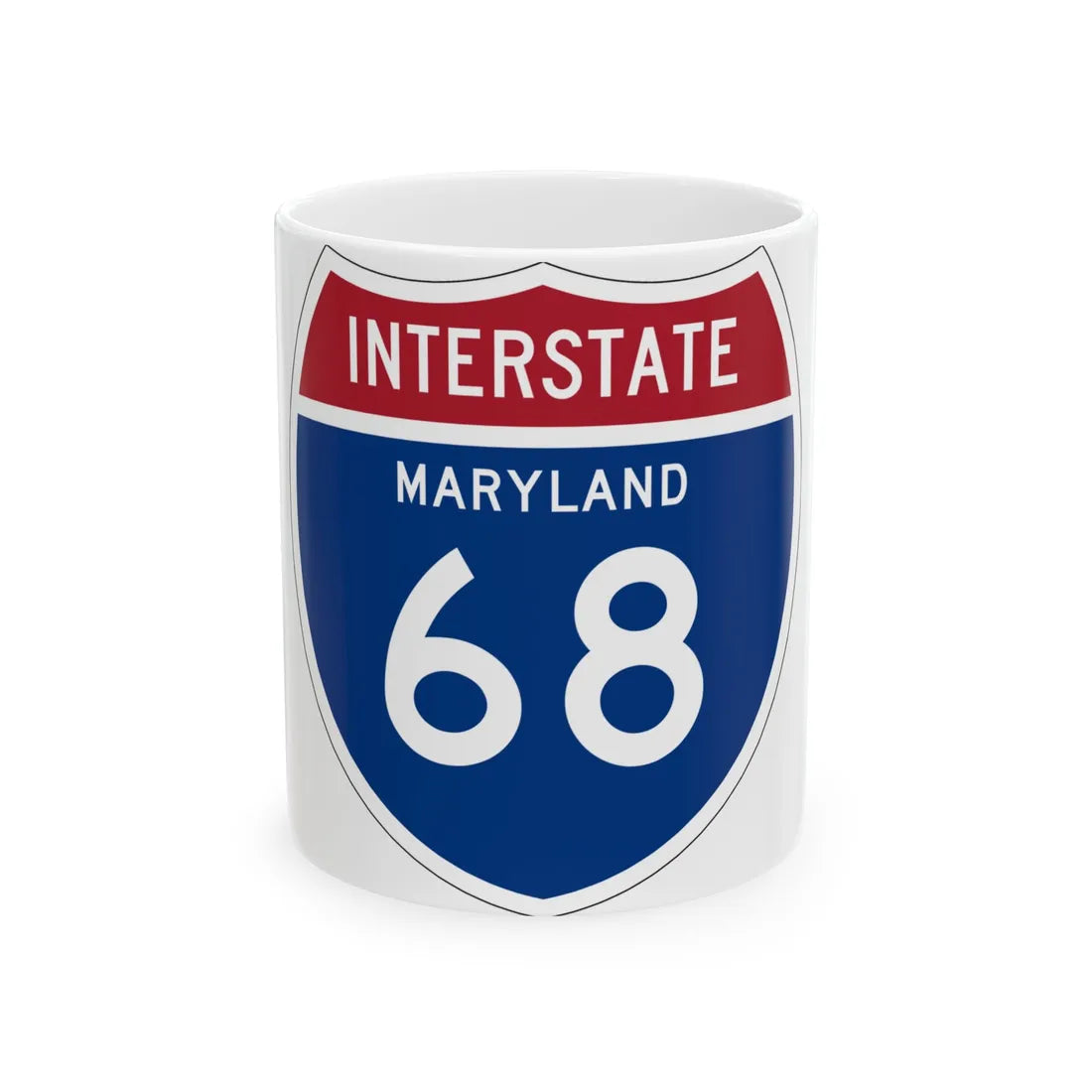 I-68 MD 1957 (Maryland) (Road Sign) White Coffee Mug 11oz - Go Mug Yourself