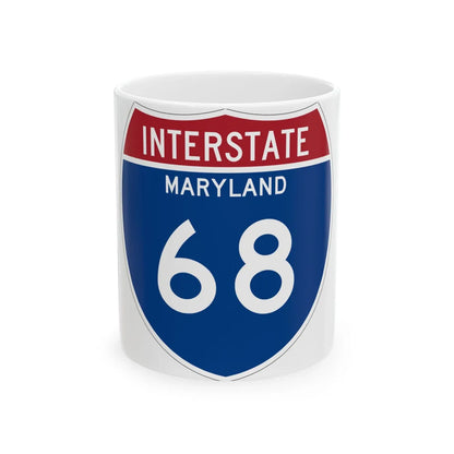 I-68 MD Metric (Maryland) (Road Sign) White Coffee Mug 11oz - Go Mug Yourself