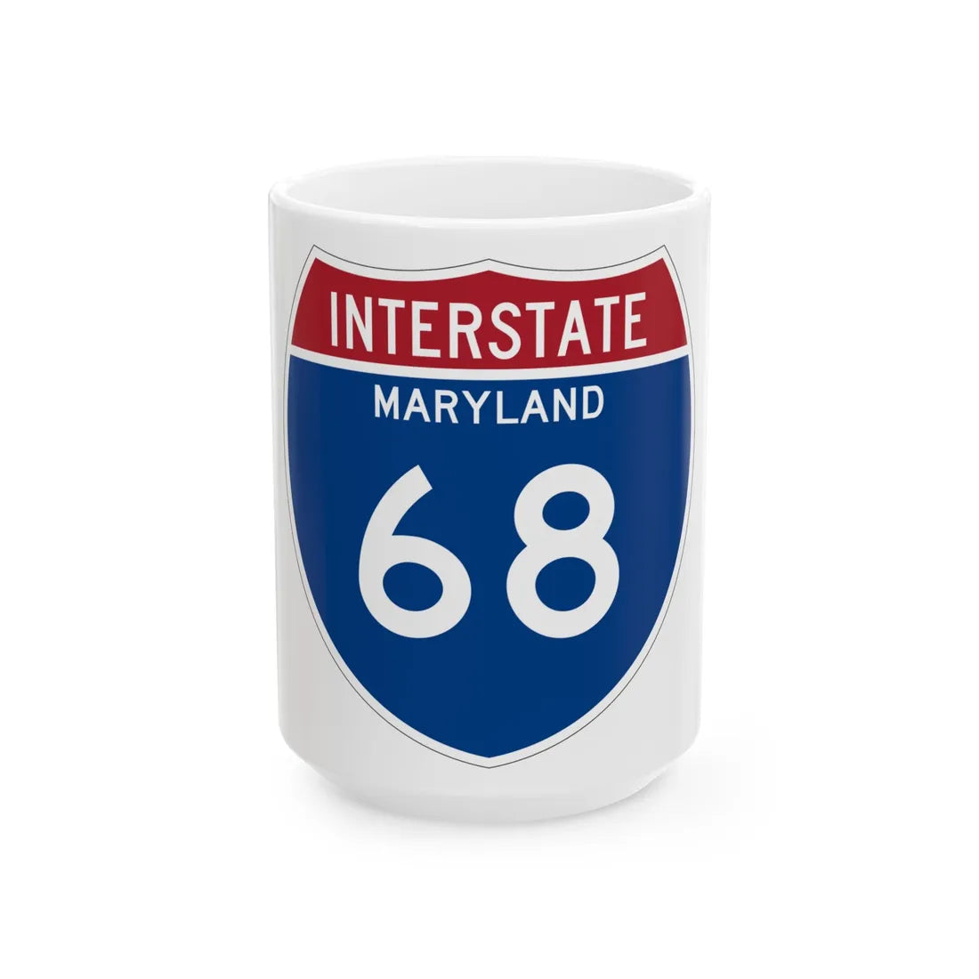 I-68 MD Metric (Maryland) (Road Sign) White Coffee Mug 15oz - Go Mug Yourself