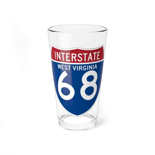 I-68 WV (Virginia) (Road Sign) Pint Glass 16oz 16oz - Go Mug Yourself