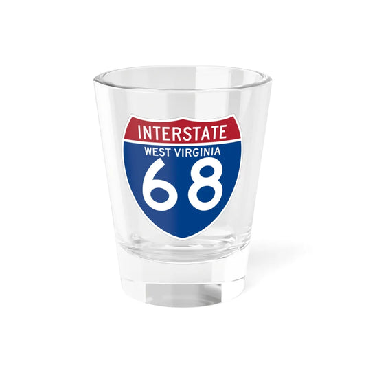 I-68 WV (Virginia) (Road Sign) Shot Glass 1.5oz 1.5oz - Go Mug Yourself