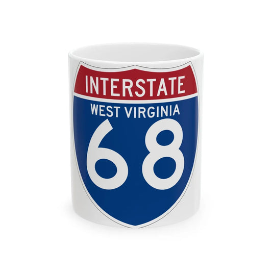 I-68 WV (Virginia) (Road Sign) White Coffee Mug 11oz - Go Mug Yourself