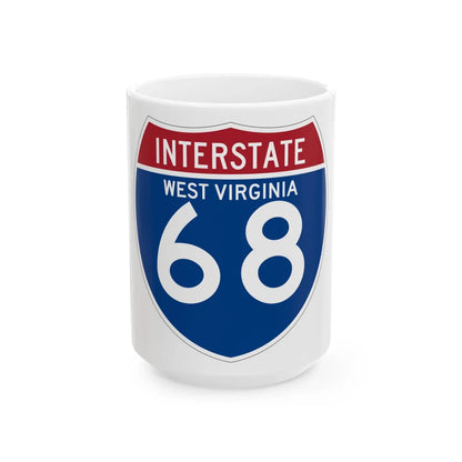 I-68 WV (Virginia) (Road Sign) White Coffee Mug 15oz - Go Mug Yourself