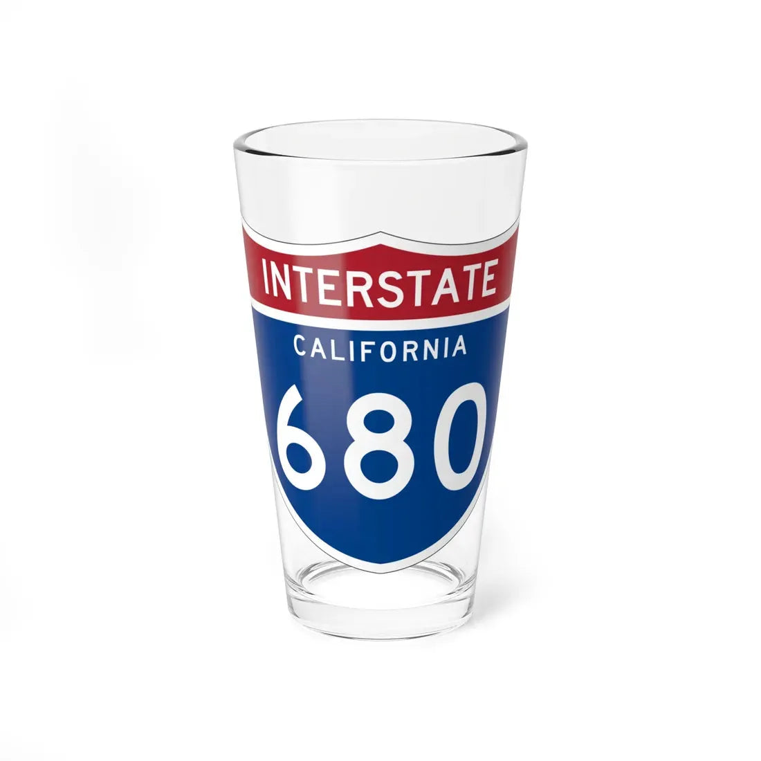 I-680 CA (California) (Road Sign) Pint Glass 16oz 16oz - Go Mug Yourself