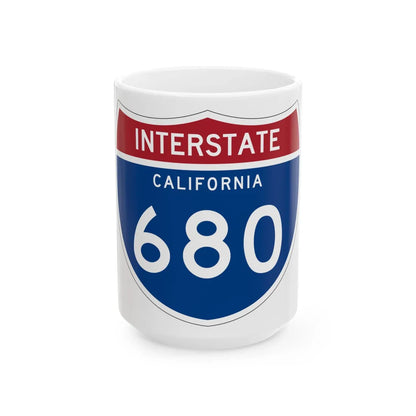 I-680 CA (California) (Road Sign) White Coffee Mug 15oz - Go Mug Yourself