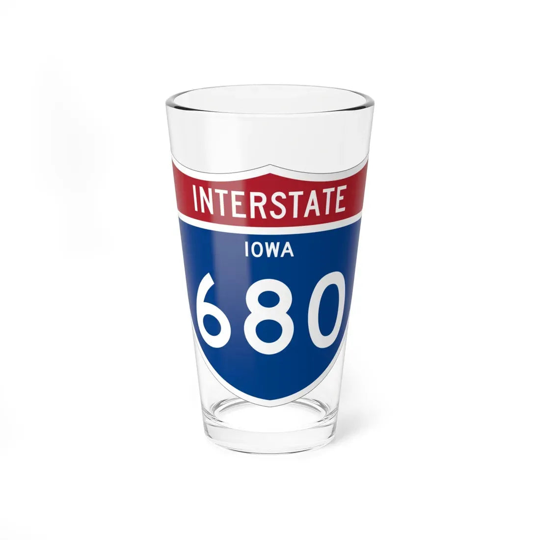 I-680 IA 1961 (Iowa) (Road Sign) Pint Glass 16oz 16oz - Go Mug Yourself