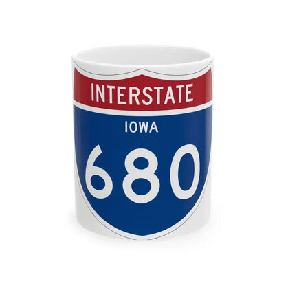 I-680 IA 1961 (Iowa) (Road Sign) White Coffee Mug 11oz - Go Mug Yourself