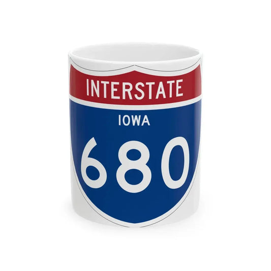 I-680 IA 1961 (Iowa) (Road Sign) White Coffee Mug 11oz - Go Mug Yourself