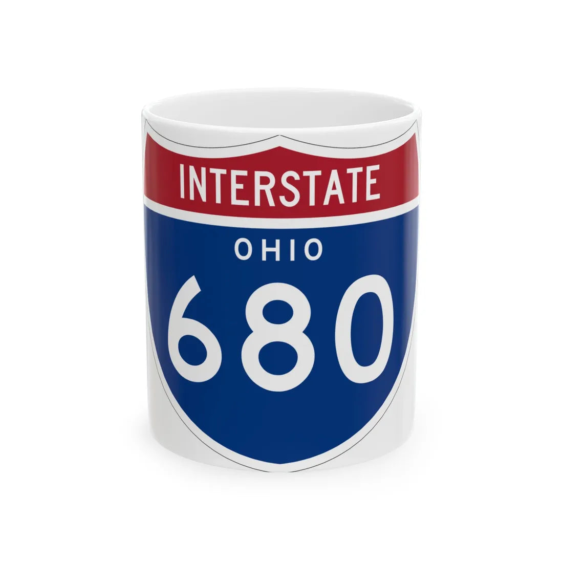 I-680 OH 1961 (Ohio) (Road Sign) White Coffee Mug 11oz - Go Mug Yourself