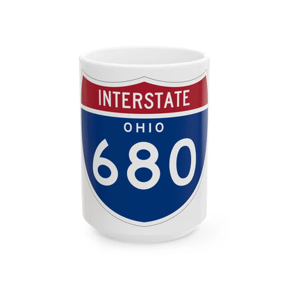 I-680 OH 1961 (Ohio) (Road Sign) White Coffee Mug 15oz - Go Mug Yourself