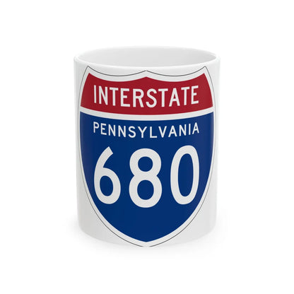 I-680 PA 1957 (Pennsylvania) (Road Sign) White Coffee Mug 11oz - Go Mug Yourself