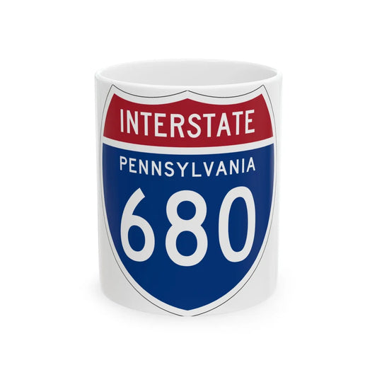 I-680 PA 1957 (Pennsylvania) (Road Sign) White Coffee Mug 11oz - Go Mug Yourself