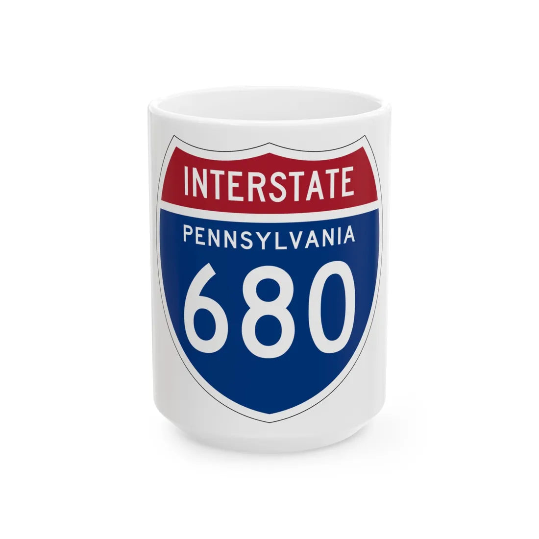 I-680 PA 1957 (Pennsylvania) (Road Sign) White Coffee Mug 15oz - Go Mug Yourself