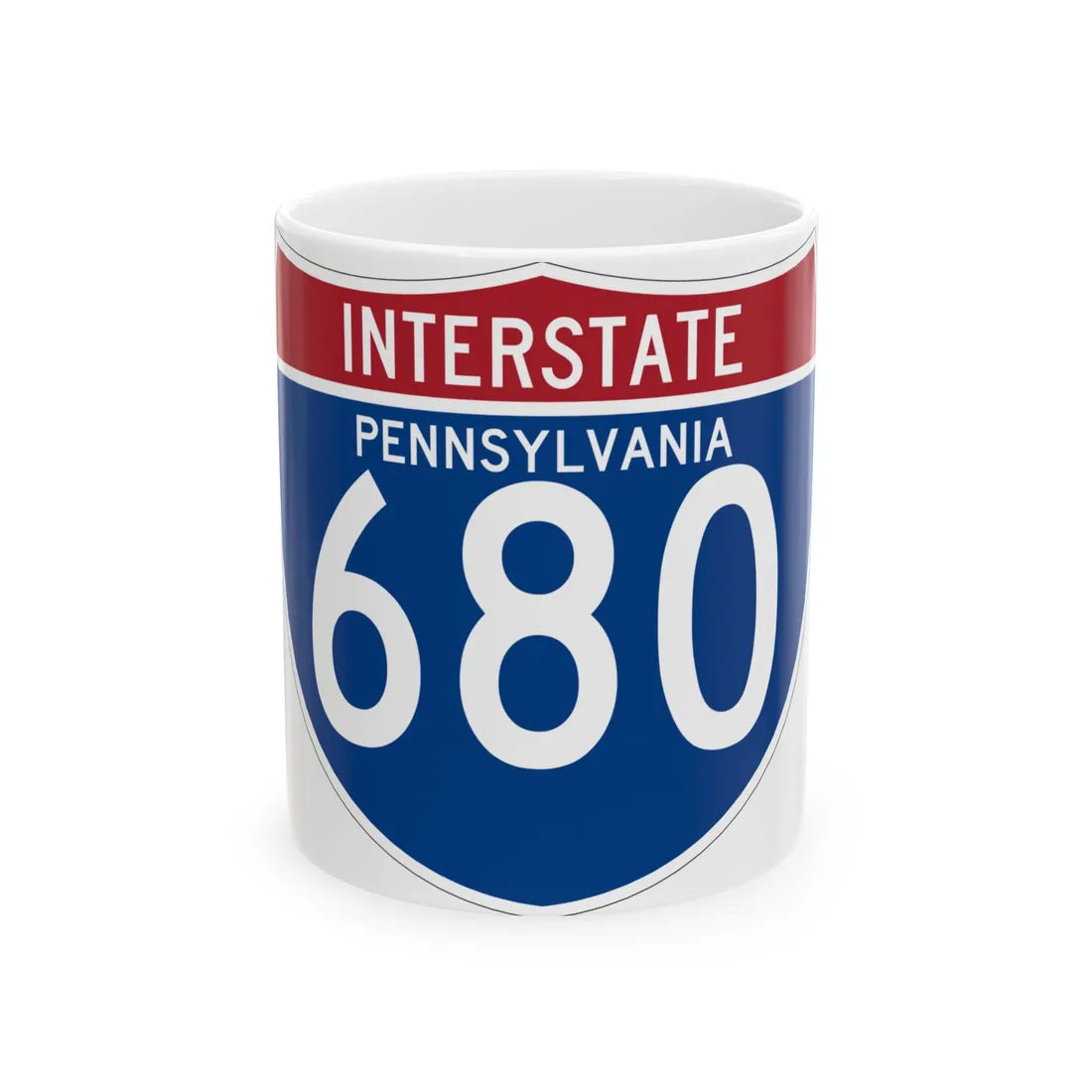 I-680 PA (Pennsylvania) (Road Sign) White Coffee Mug 11oz - Go Mug Yourself