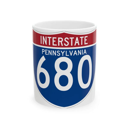 I-680 PA (Pennsylvania) (Road Sign) White Coffee Mug 11oz - Go Mug Yourself