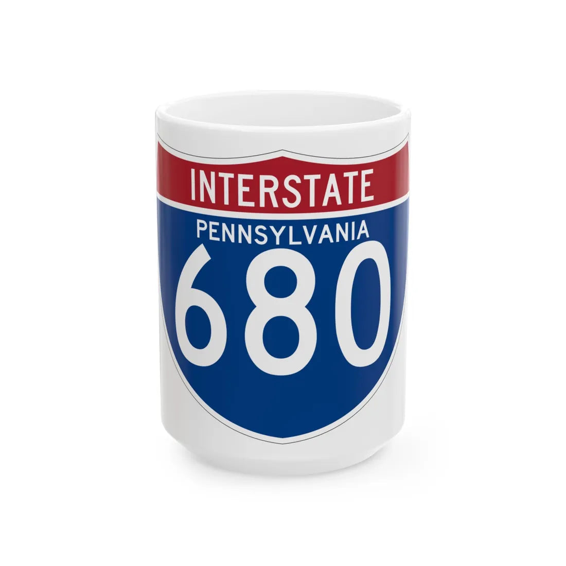 I-680 PA (Pennsylvania) (Road Sign) White Coffee Mug 15oz - Go Mug Yourself