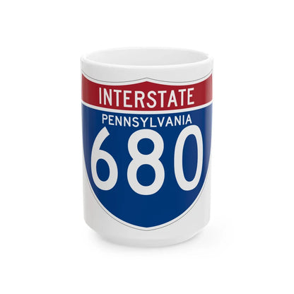 I-680 PA (Pennsylvania) (Road Sign) White Coffee Mug 15oz - Go Mug Yourself