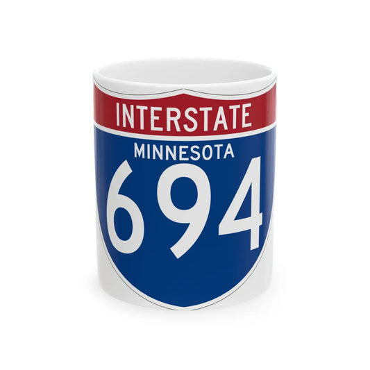 I-694 MN (Minnesota) (Road Sign) White Coffee Mug 11oz - Go Mug Yourself