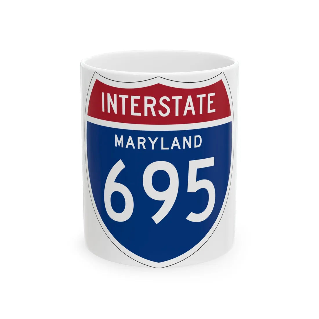 I-695 MD 1957 (Maryland) (Road Sign) White Coffee Mug 11oz - Go Mug Yourself
