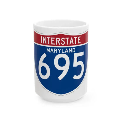 I-695 MD (Maryland) (Road Sign) White Coffee Mug 15oz - Go Mug Yourself