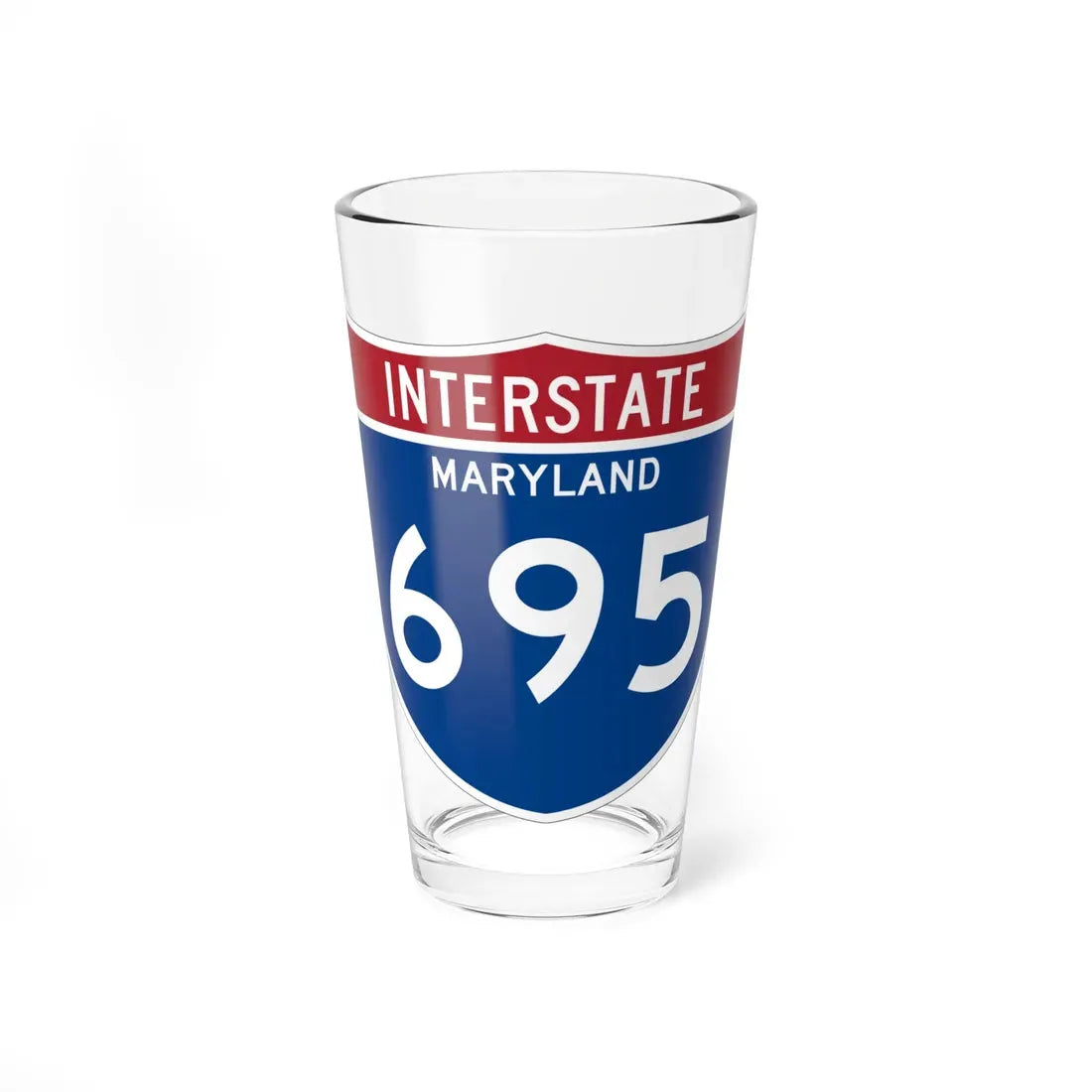 I-695 MD Metric (Maryland) (Road Sign) Pint Glass 16oz 16oz - Go Mug Yourself