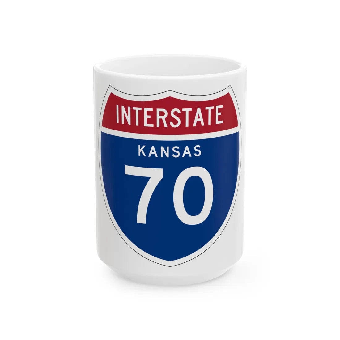 I-70 KS 1957 (Kansas) (Road Sign) White Coffee Mug 15oz - Go Mug Yourself