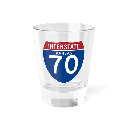 I-70 KS (Kansas) (Road Sign) Shot Glass 1.5oz 1.5oz - Go Mug Yourself