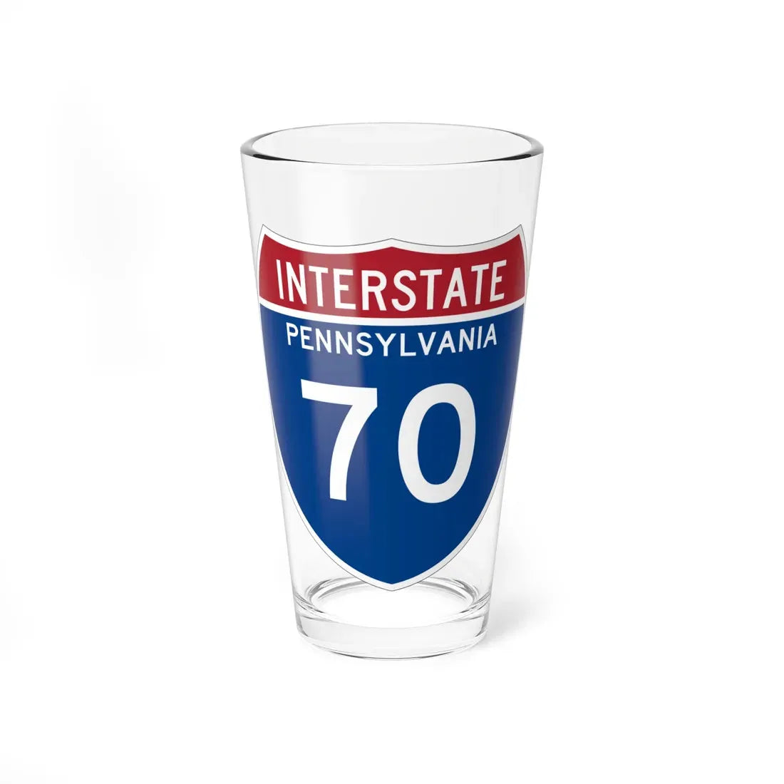 I-70 PA Metric (Pennsylvania) (Road Sign) Pint Glass 16oz 16oz - Go Mug Yourself