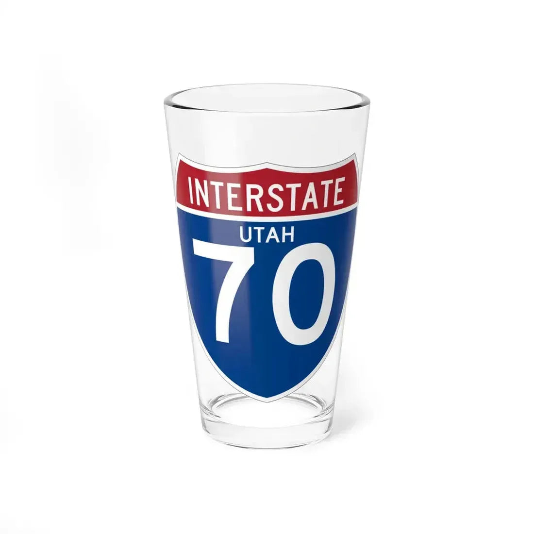 I-70 UT (Utah) (Road Sign) Pint Glass 16oz 16oz - Go Mug Yourself