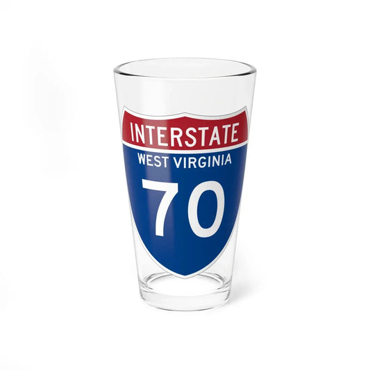 I-70 WV Metric (Virginia) (Road Sign) Pint Glass 16oz 16oz - Go Mug Yourself