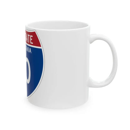I-70 WV Metric (Virginia) (Road Sign) White Coffee Mug - Go Mug Yourself
