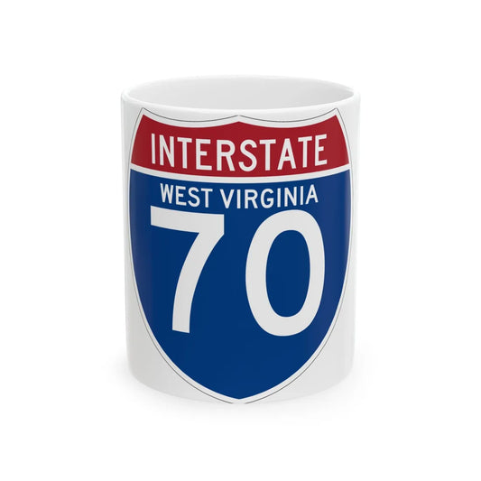 I-70 WV (Virginia) (Road Sign) White Coffee Mug 11oz - Go Mug Yourself