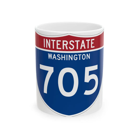 I-705 WA Metric (Washington) (Road Sign) White Coffee Mug 11oz - Go Mug Yourself