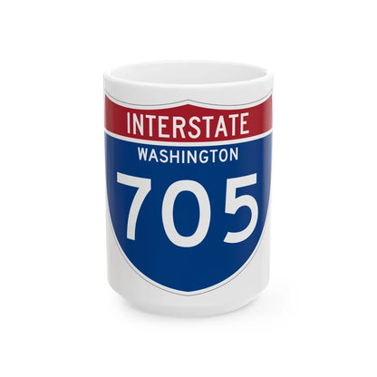 I-705 WA Metric (Washington) (Road Sign) White Coffee Mug 15oz - Go Mug Yourself