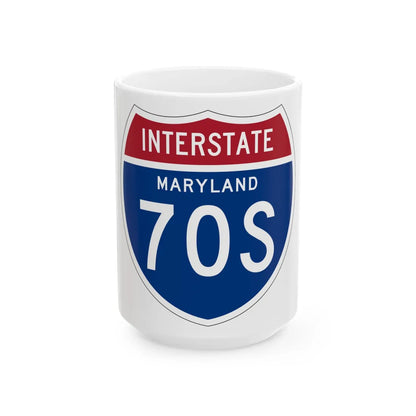 I-70S MD 1957 (Maryland) (Road Sign) White Coffee Mug 15oz - Go Mug Yourself