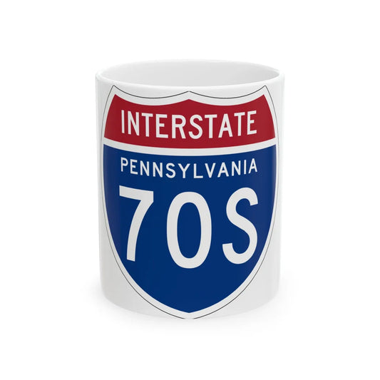 I-70S PA 1957 (Pennsylvania) (Road Sign) White Coffee Mug 11oz - Go Mug Yourself
