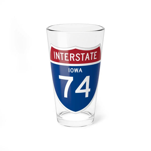 I-74 IA 1957 (Iowa) (Road Sign) Pint Glass 16oz 16oz - Go Mug Yourself