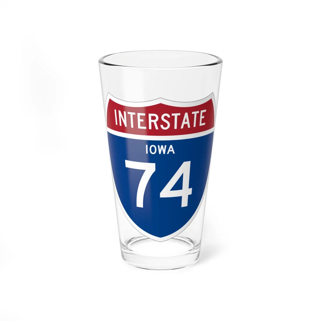 I-74 IA 1957 (Iowa) (Road Sign) Pint Glss 16oz 16oz - Go Mug Yourself