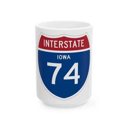 I-74 IA 1957 (Iowa) (Road Sign) White Coffee Mug 15oz - Go Mug Yourself
