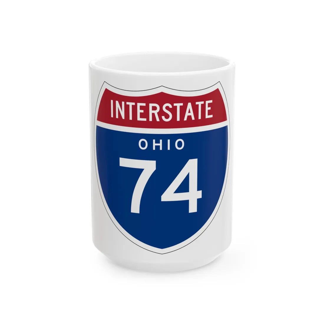 I-74 OH 1957 (Ohio) (Road Sign) White Coffee Mug 15oz - Go Mug Yourself